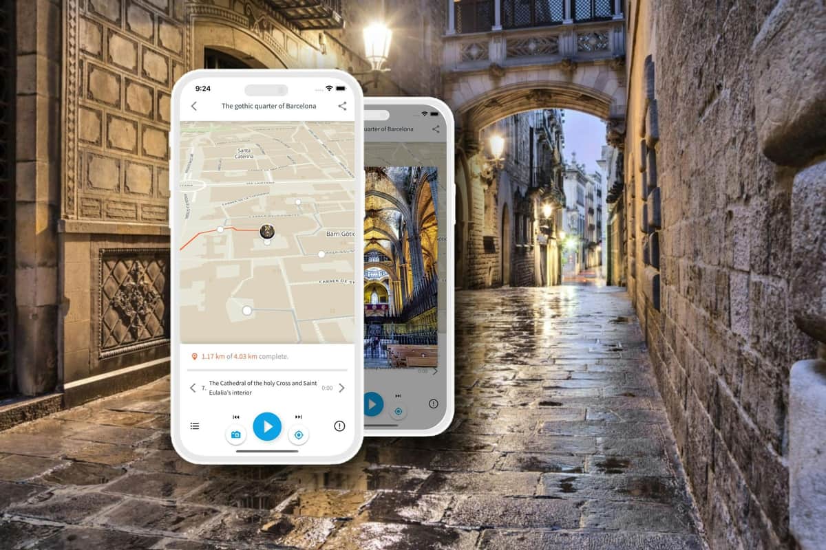 Barcelona: Gothic Quarter Tour with Digital Audio Guide view of the tour point