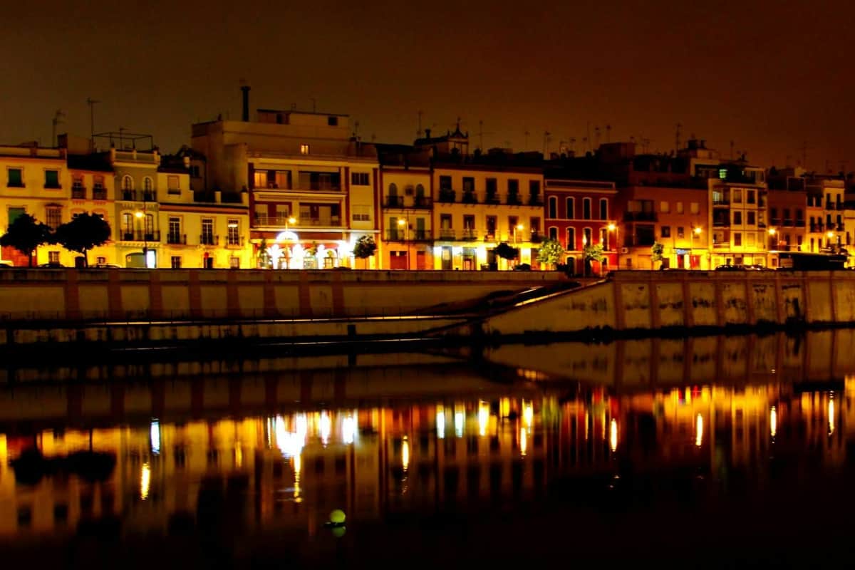 Triana Seville: Guided Walking Tour (Seville) Betis Street at night