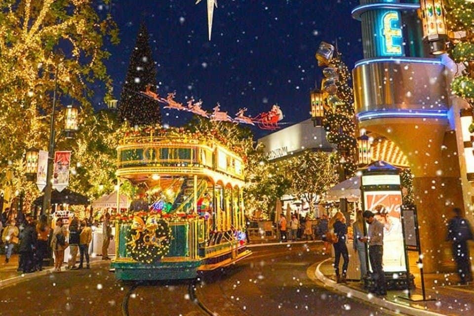 Visite en bus des lumières de Noël de Los Angeles et visite à pied de Rodeo Drive