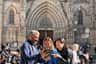 Gothic Quarter Barcelona: Guided Walking Tour Visitors in front of the Cathedral of Barcelona